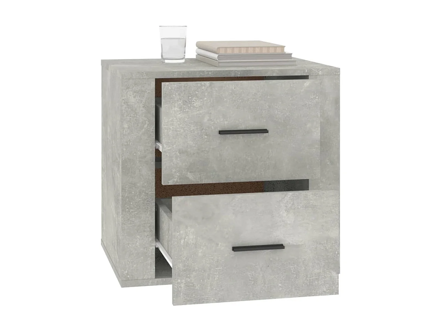 Melinda  Comodino Grigio Cemento 50x39x47 cm