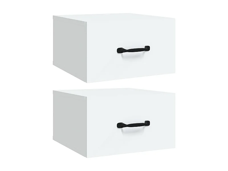Gemma  Tables de chevet murales 2 pcs blanc 35x35x20 cm