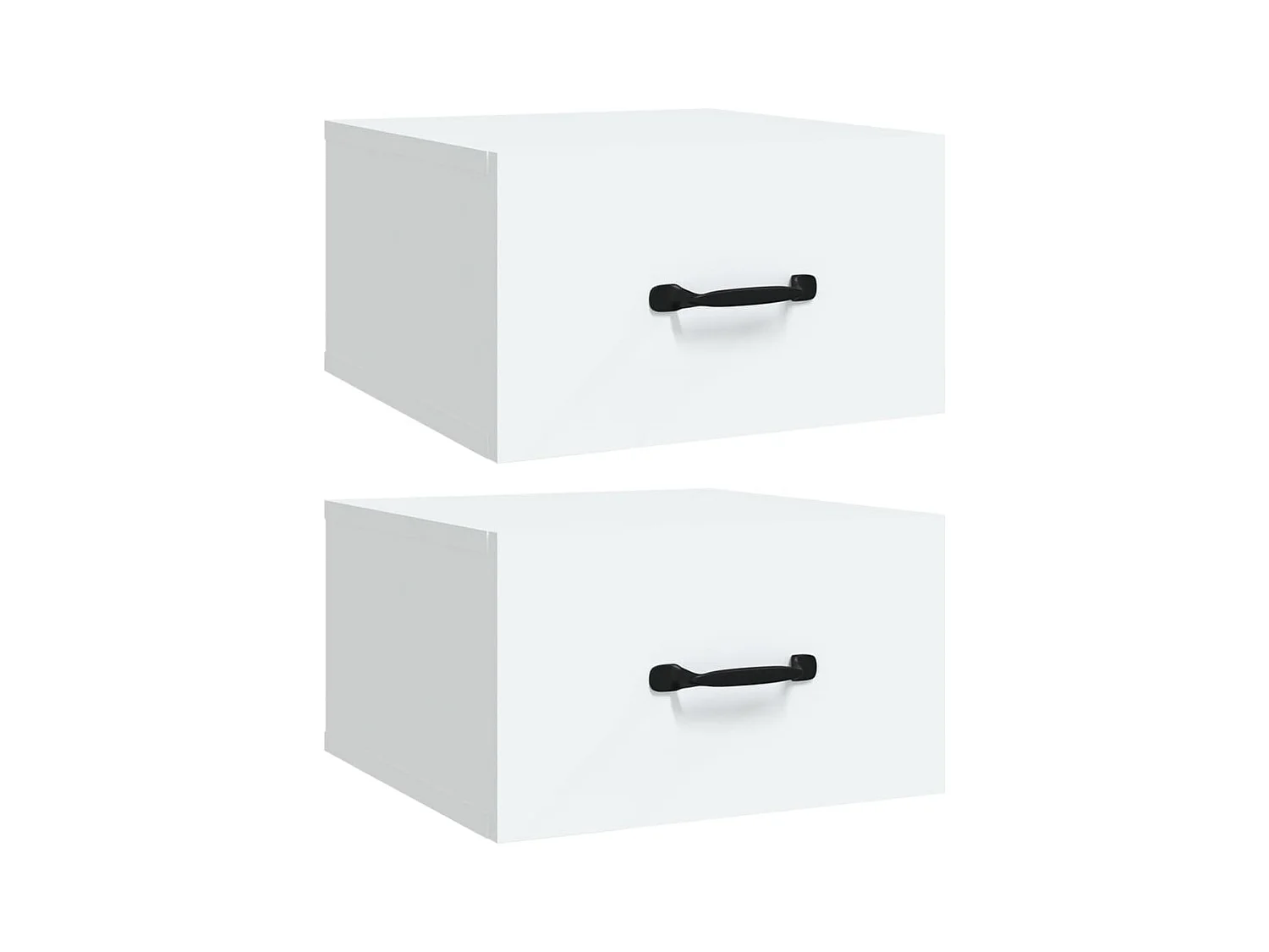 Gemma  Tables de chevet murales 2 pcs blanc 35x35x20 cm