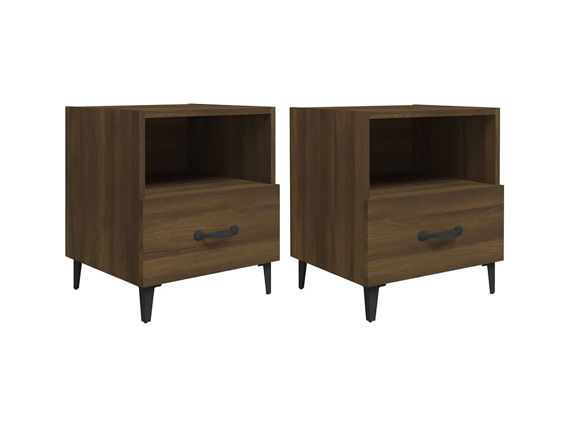 Weedsport  Tables de chevet 2 pcs Chêne marron Bois d'ingénierie