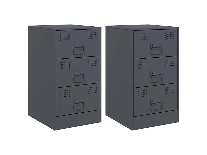 Hereford  Tables de chevet 2 pcs anthracite 34,5x39x62 cm acier