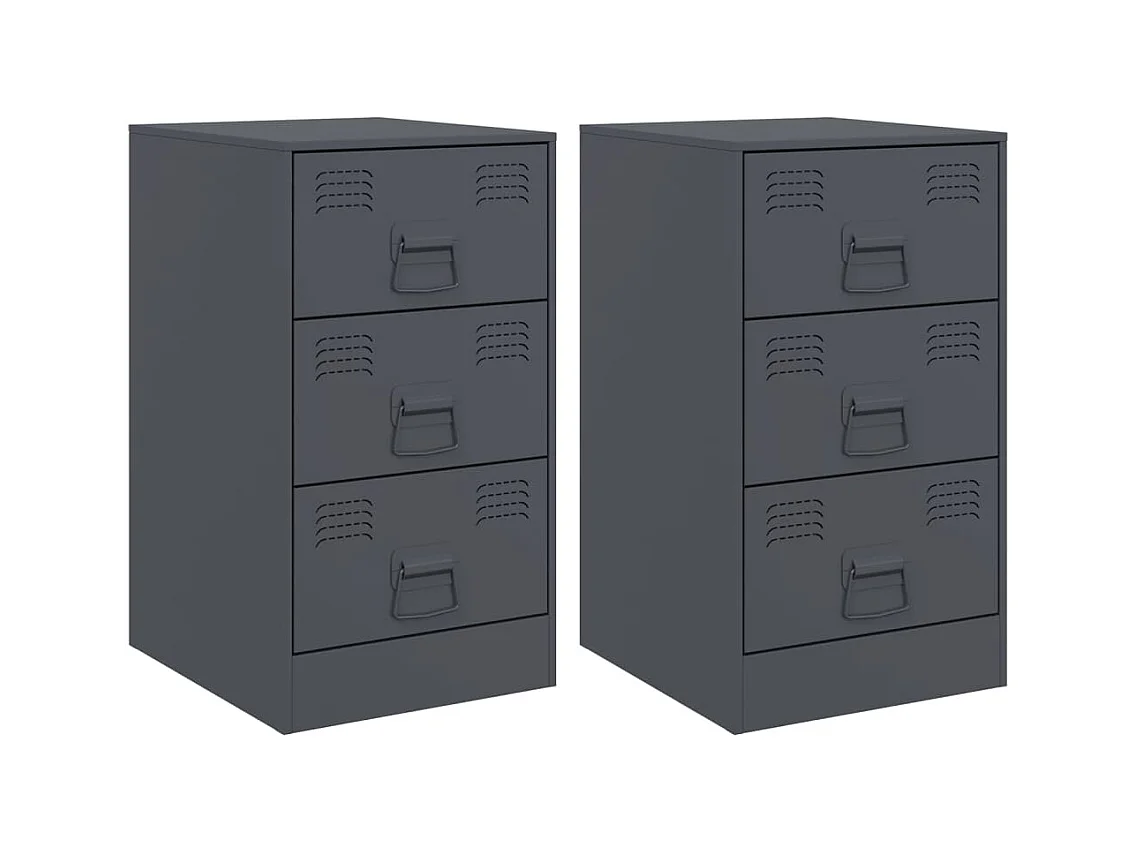 Hereford  Tables de chevet 2 pcs anthracite 34,5x39x62 cm acier