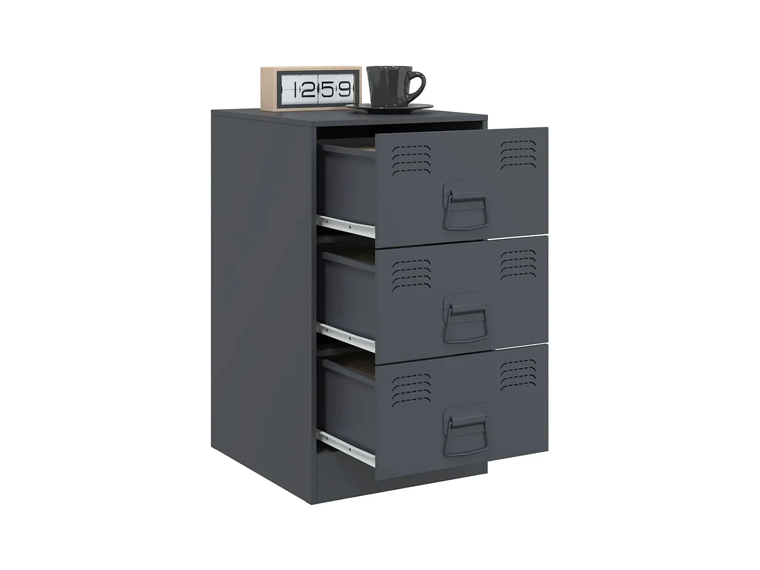 Hereford  Tables de chevet 2 pcs anthracite 34,5x39x62 cm acier