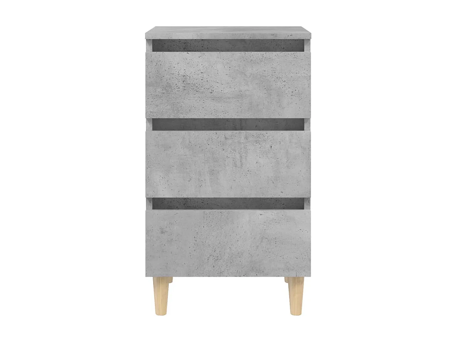 Kendallville  Table de chevet avec pieds en bois solide gris béton 40x35x69cm