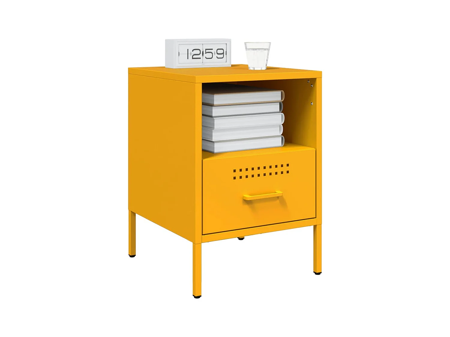 Sundby  Tables de chevet 2 pcs jaune moutarde 36x39x50,5 cm acier