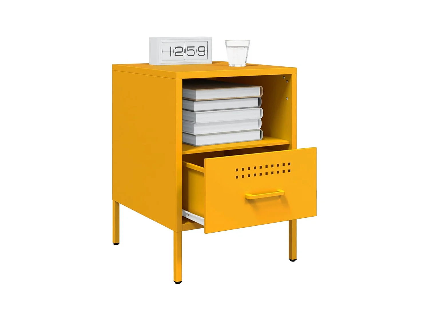 Sundby  Tables de chevet 2 pcs jaune moutarde 36x39x50,5 cm acier