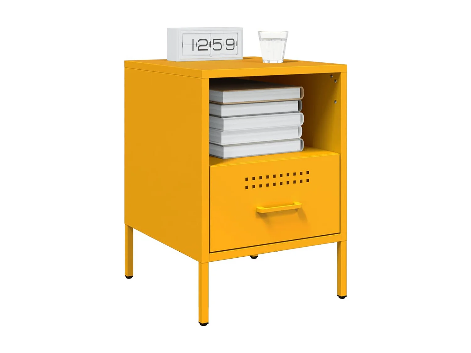 Sundby  Tables de chevet 2 pcs jaune moutarde 36x39x50,5 cm acier