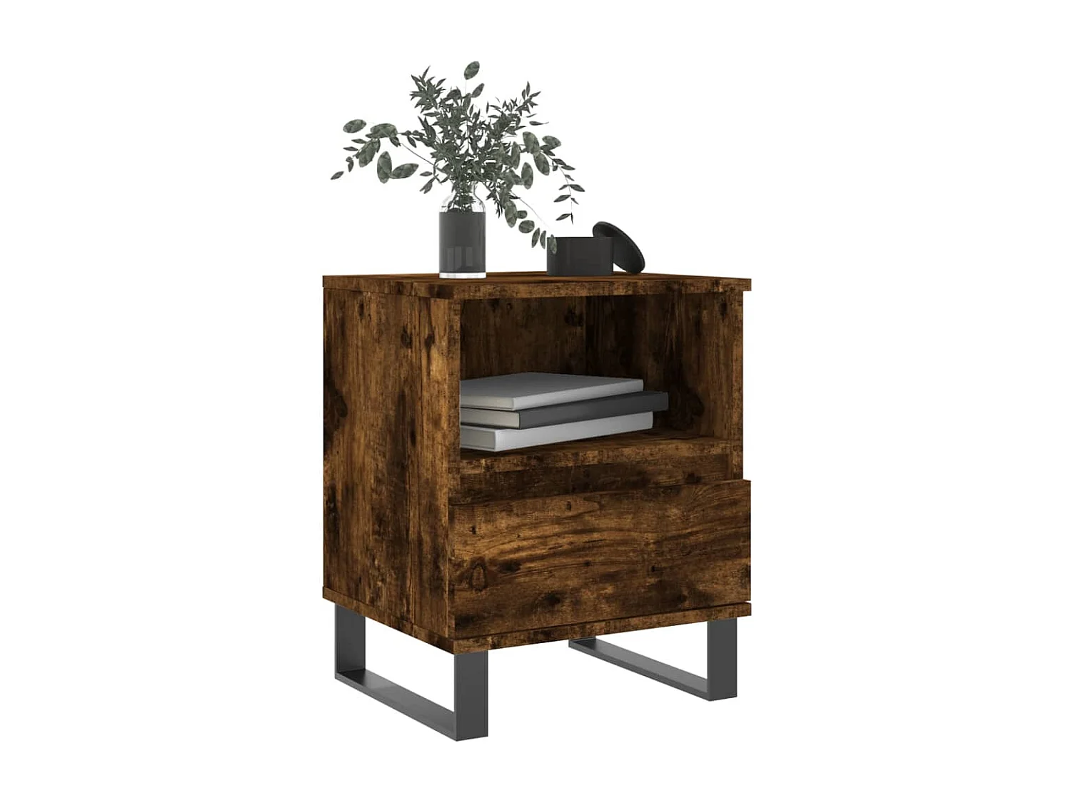 Pau  Table de chevet chêne fumé 40x35x50 cm bois d’ingénierie