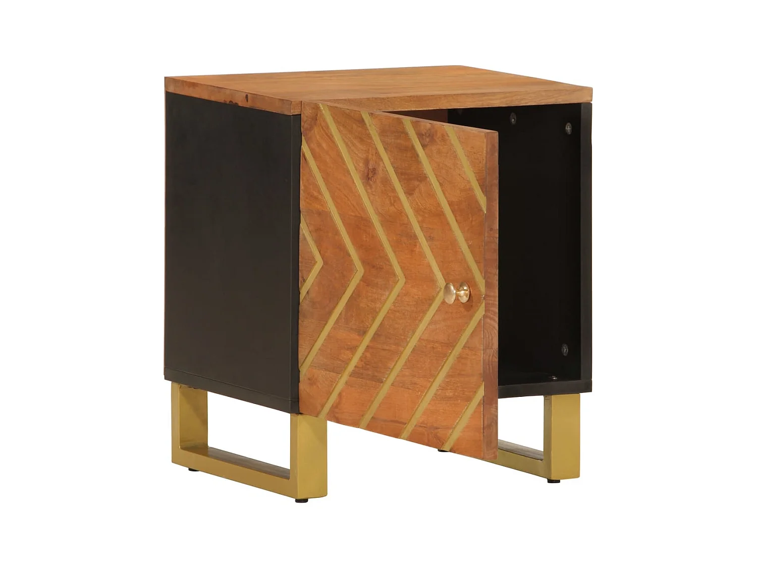 Jean-Claude-François  Tables de chevet 2 pcs marron et noir bois de manguier solide