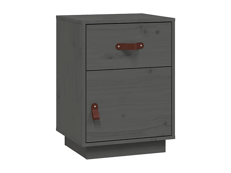 Yaldir  Table de chevet Gris 40x34x55 cm Bois de pin massif