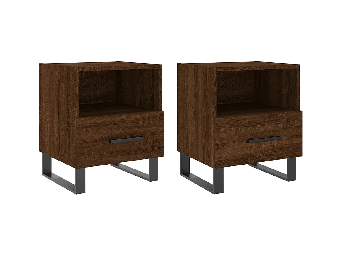 Bruni  Tables de chevet 2 pcs chêne marron 40x35x47,5 cm