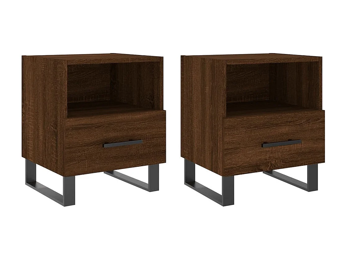 Bruni  Tables de chevet 2 pcs chêne marron 40x35x47,5 cm