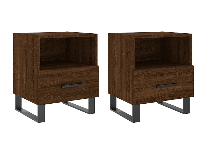 Bruni  Tables de chevet 2 pcs chêne marron 40x35x47,5 cm