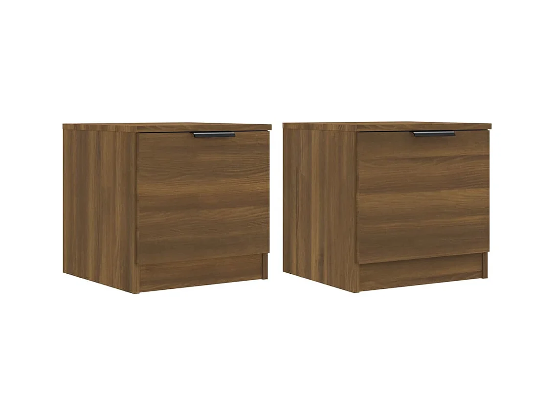 Pekela  Comodini 2 pz Rovere Marrone 40x39x40 cm