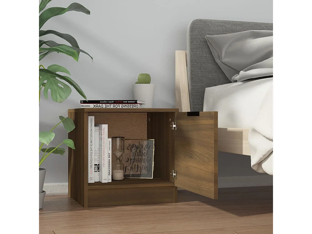 Pekela  Nachttische 2 Stk. Braun Eichen-Optik 40x39x40 cm