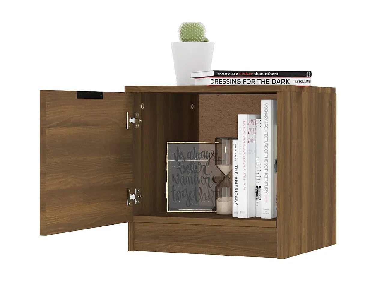 Pekela  Nachttische 2 Stk. Braun Eichen-Optik 40x39x40 cm