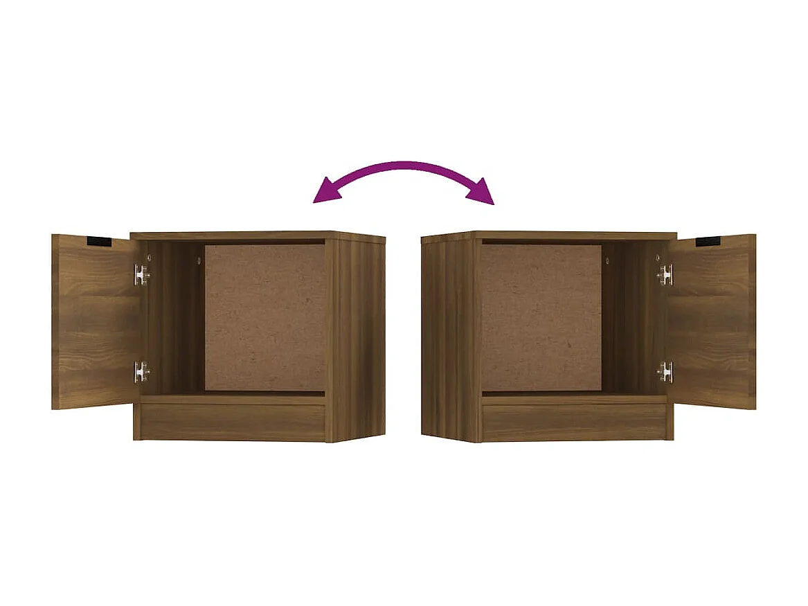 Pekela  Nachttische 2 Stk. Braun Eichen-Optik 40x39x40 cm