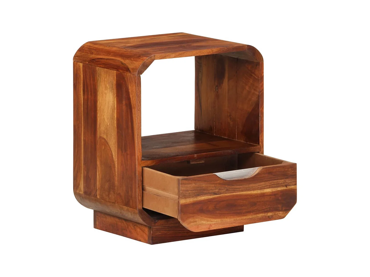 Helindra  Comodino con Cassetto in Legno Massello di Acacia 40x30x50 cm