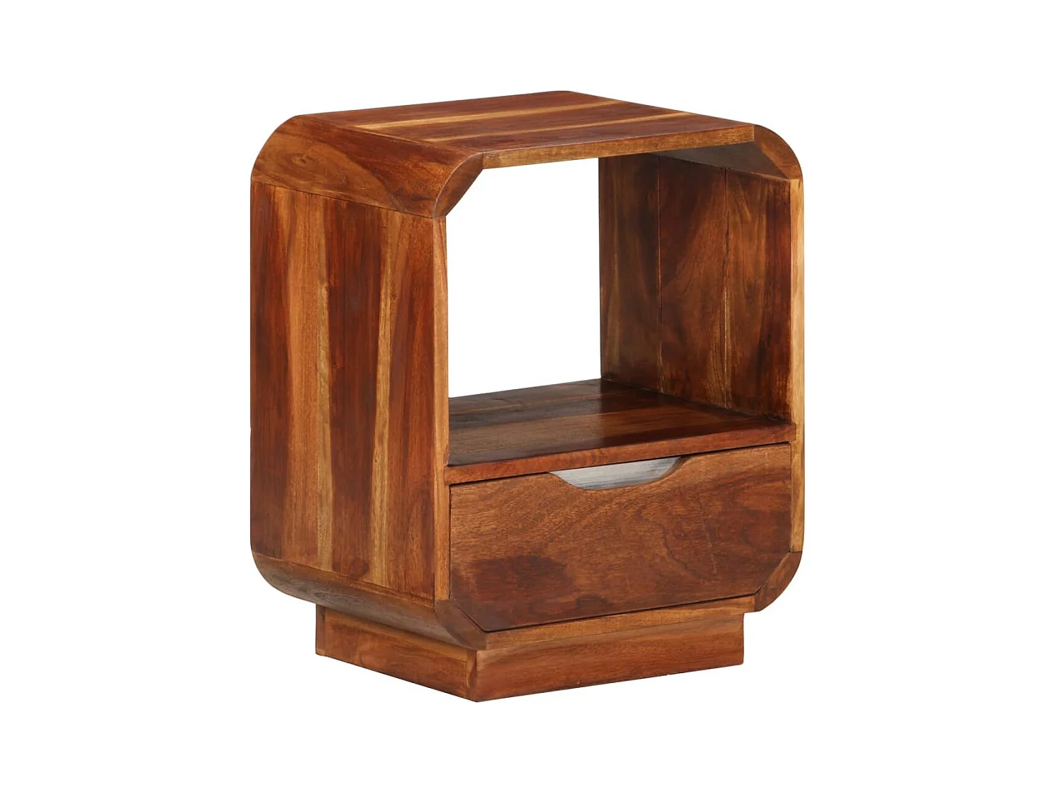 Helindra  Comodino con Cassetto in Legno Massello di Acacia 40x30x50 cm