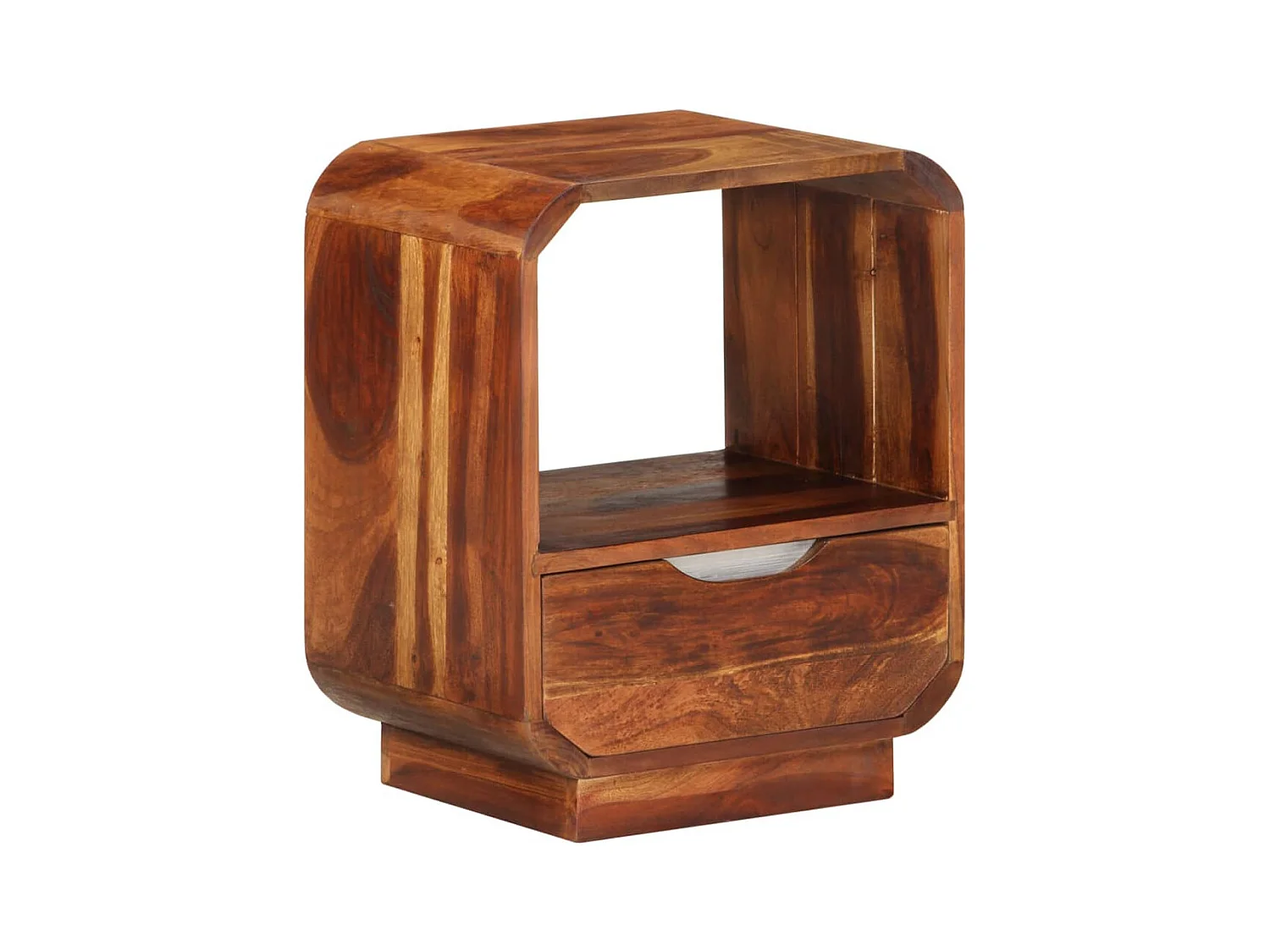 Helindra  Comodino con Cassetto in Legno Massello di Acacia 40x30x50 cm