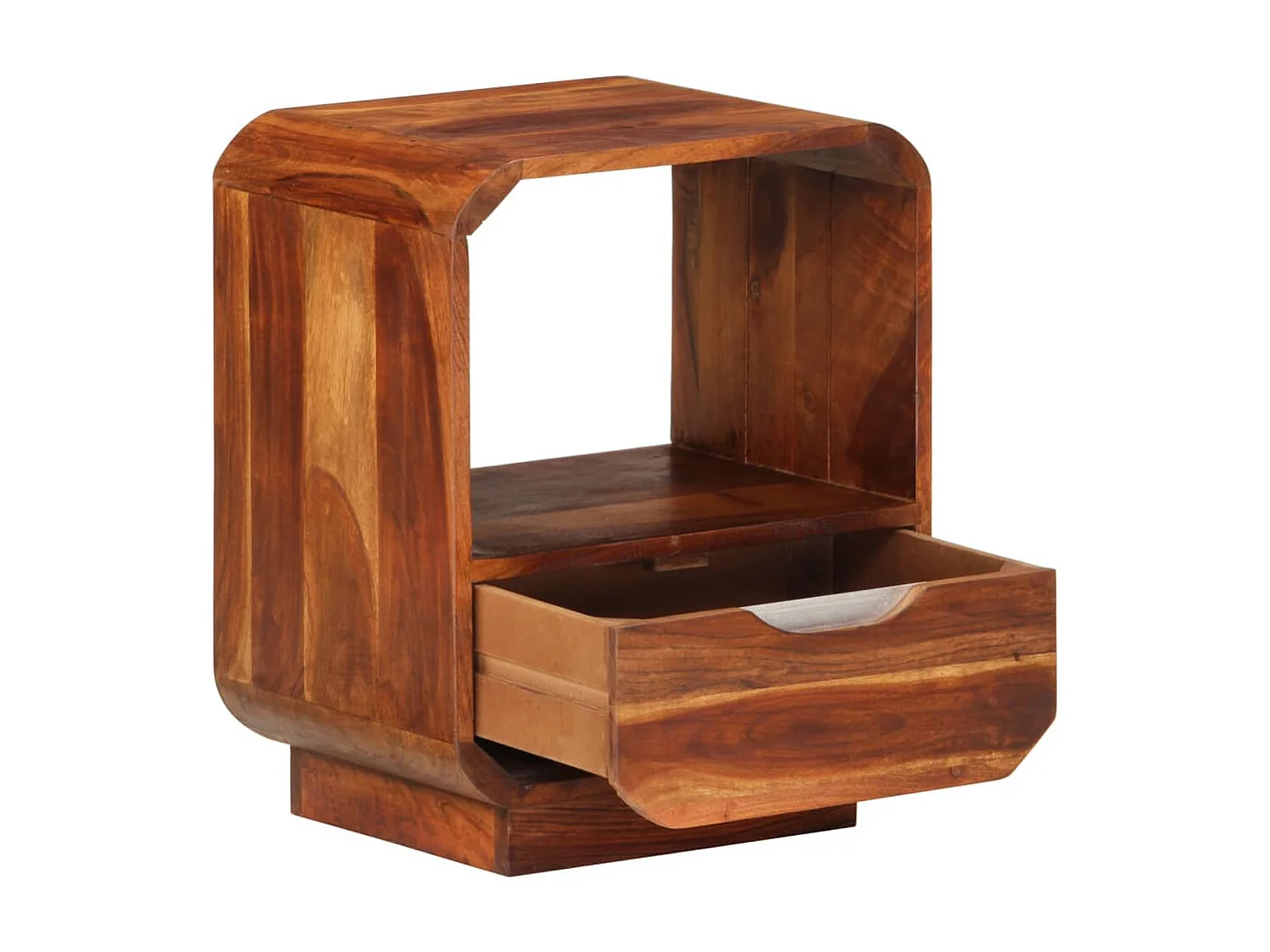 Helindra  Comodino con Cassetto in Legno Massello di Acacia 40x30x50 cm