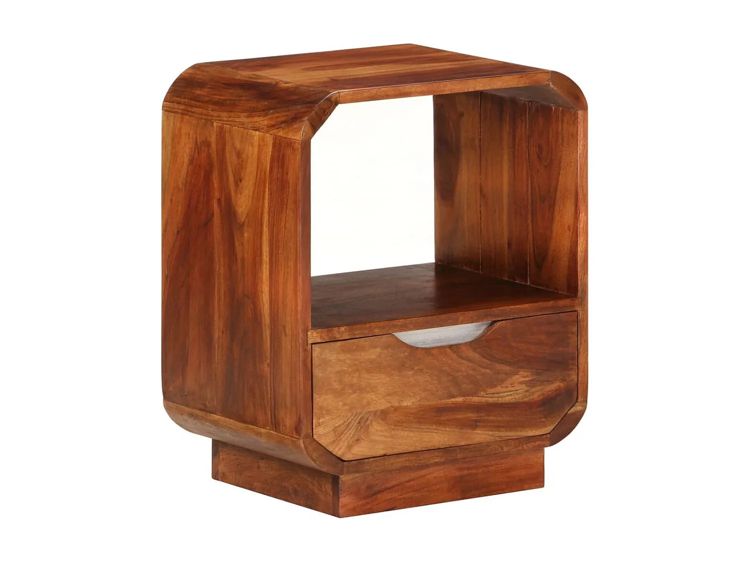 Helindra  Comodino con Cassetto in Legno Massello di Acacia 40x30x50 cm