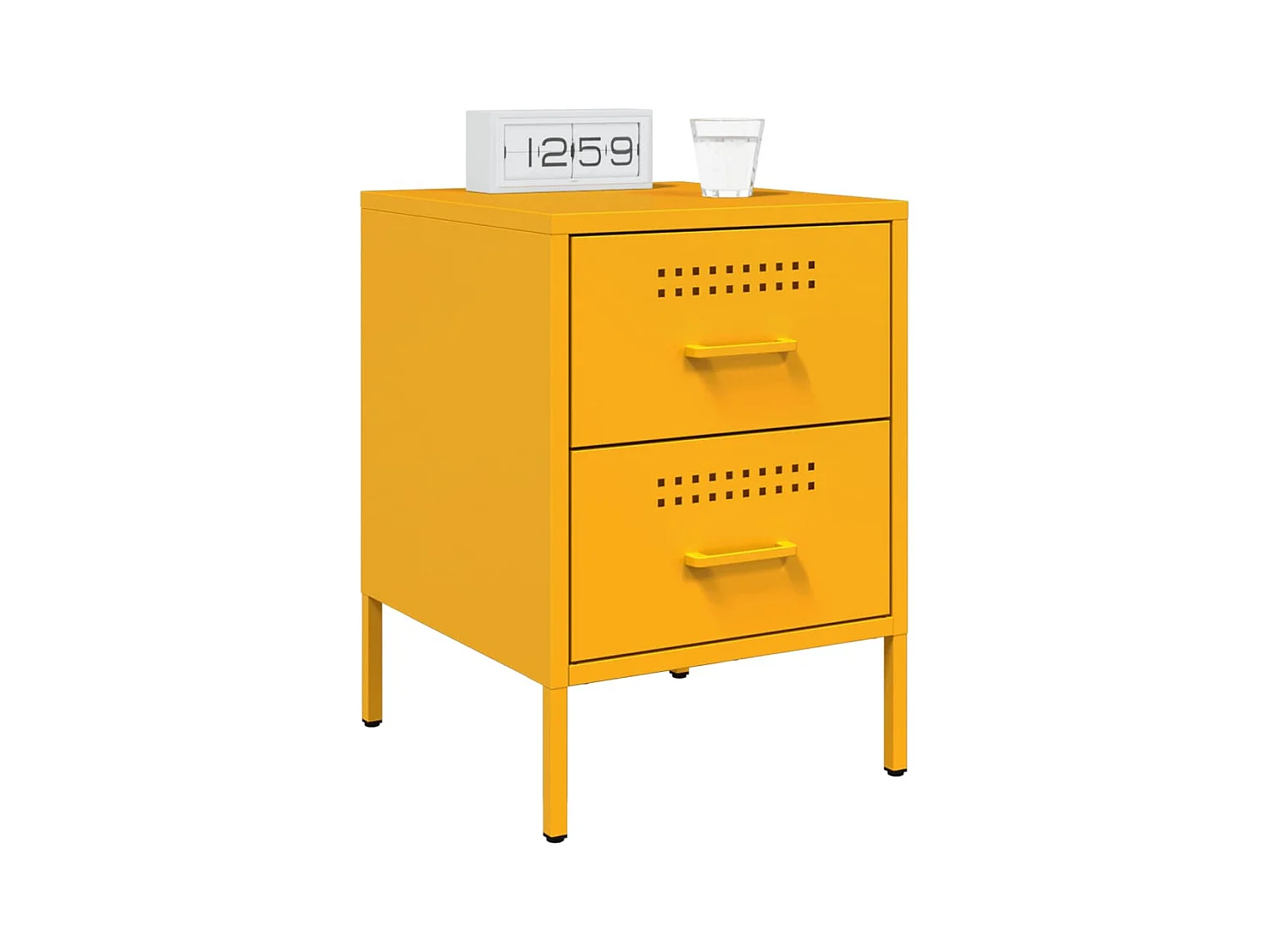 Lucille  Tables de chevet 2 pcs jaune moutarde 36x39x50,5 cm acier