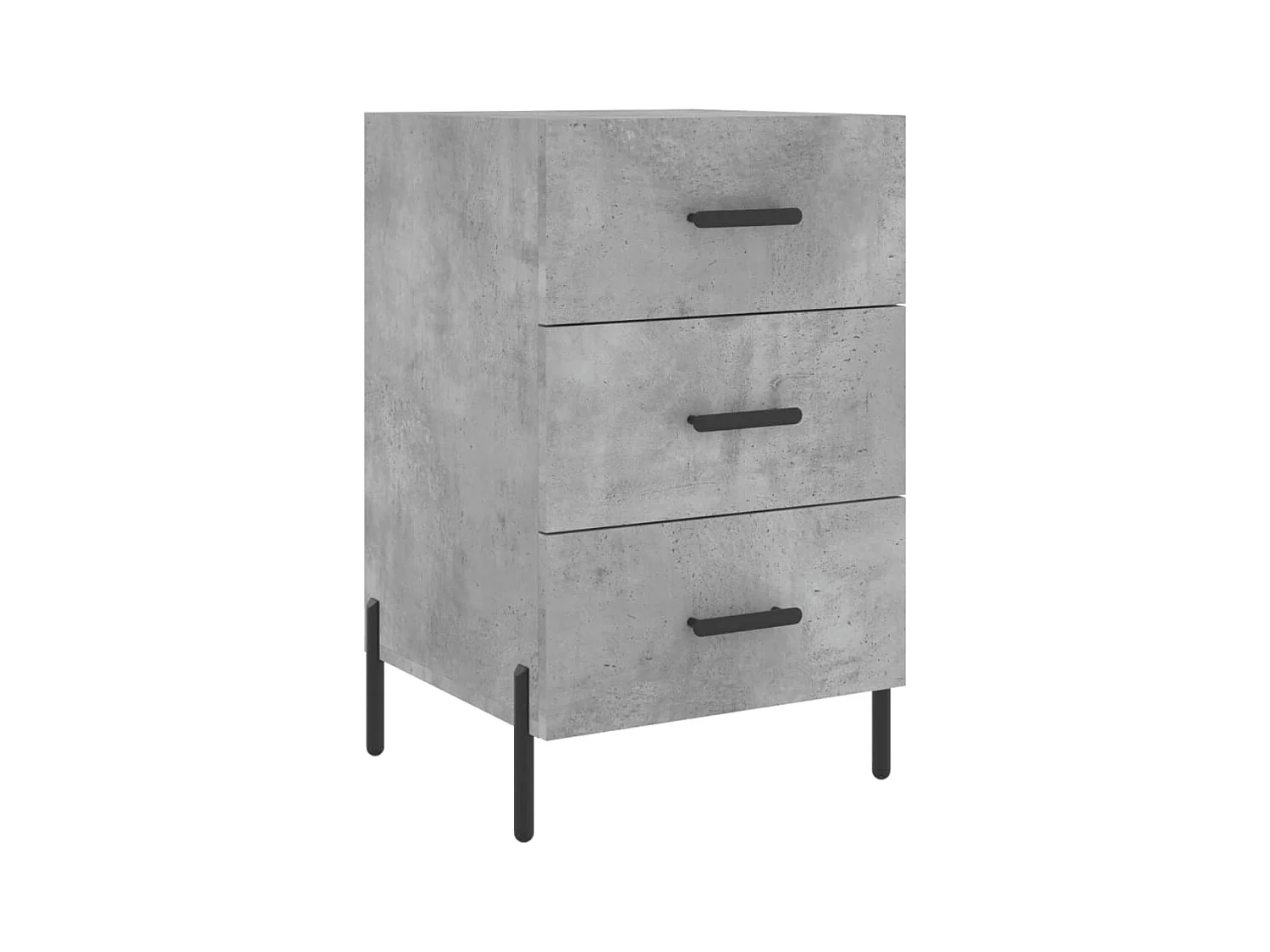 Linne  Table de chevet gris béton 40x40x66 cm bois d'ingénierie