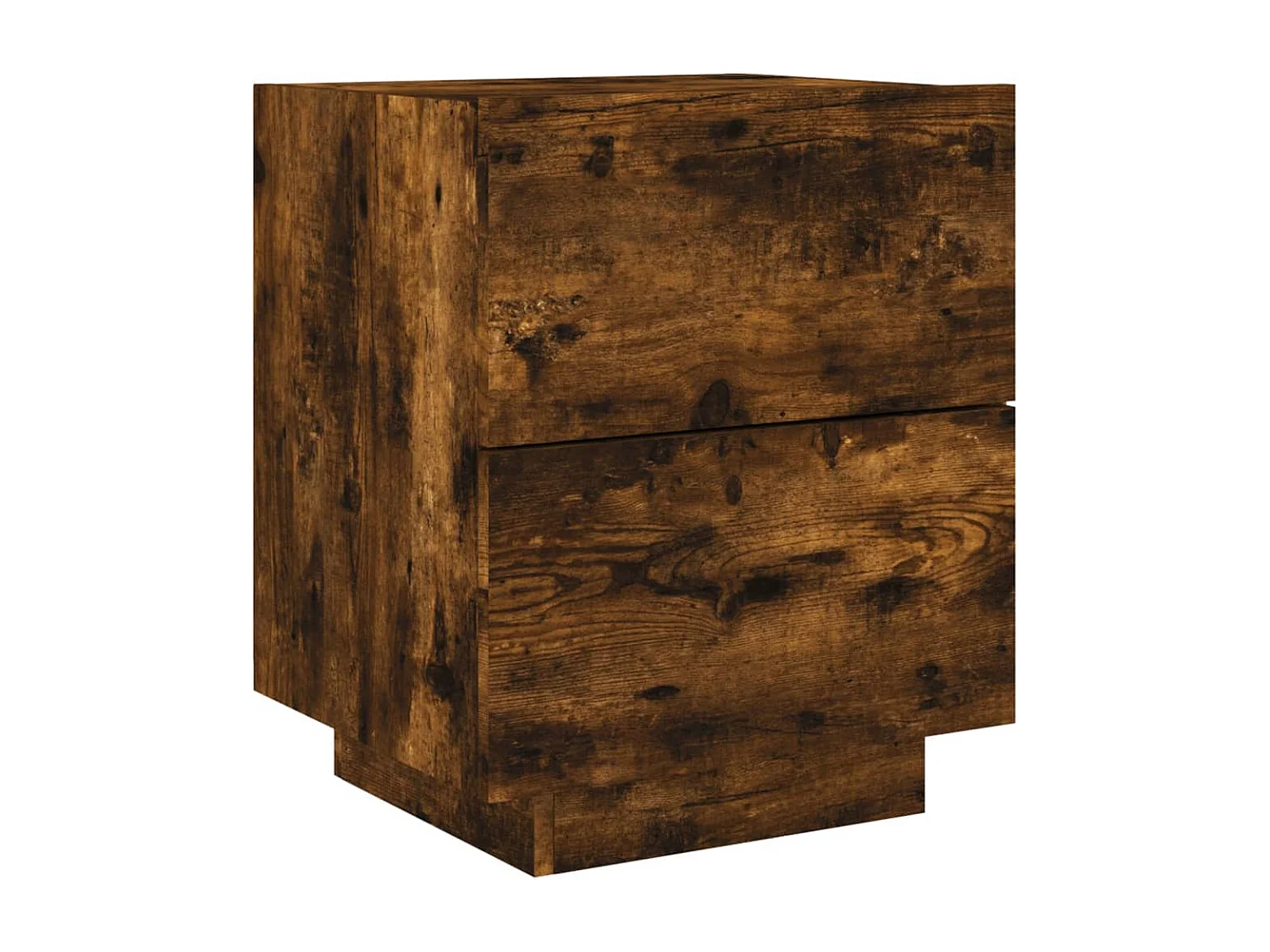 Marit Elise  Armoire de chevet et lumières LED chêne fumé bois d'ingénierie