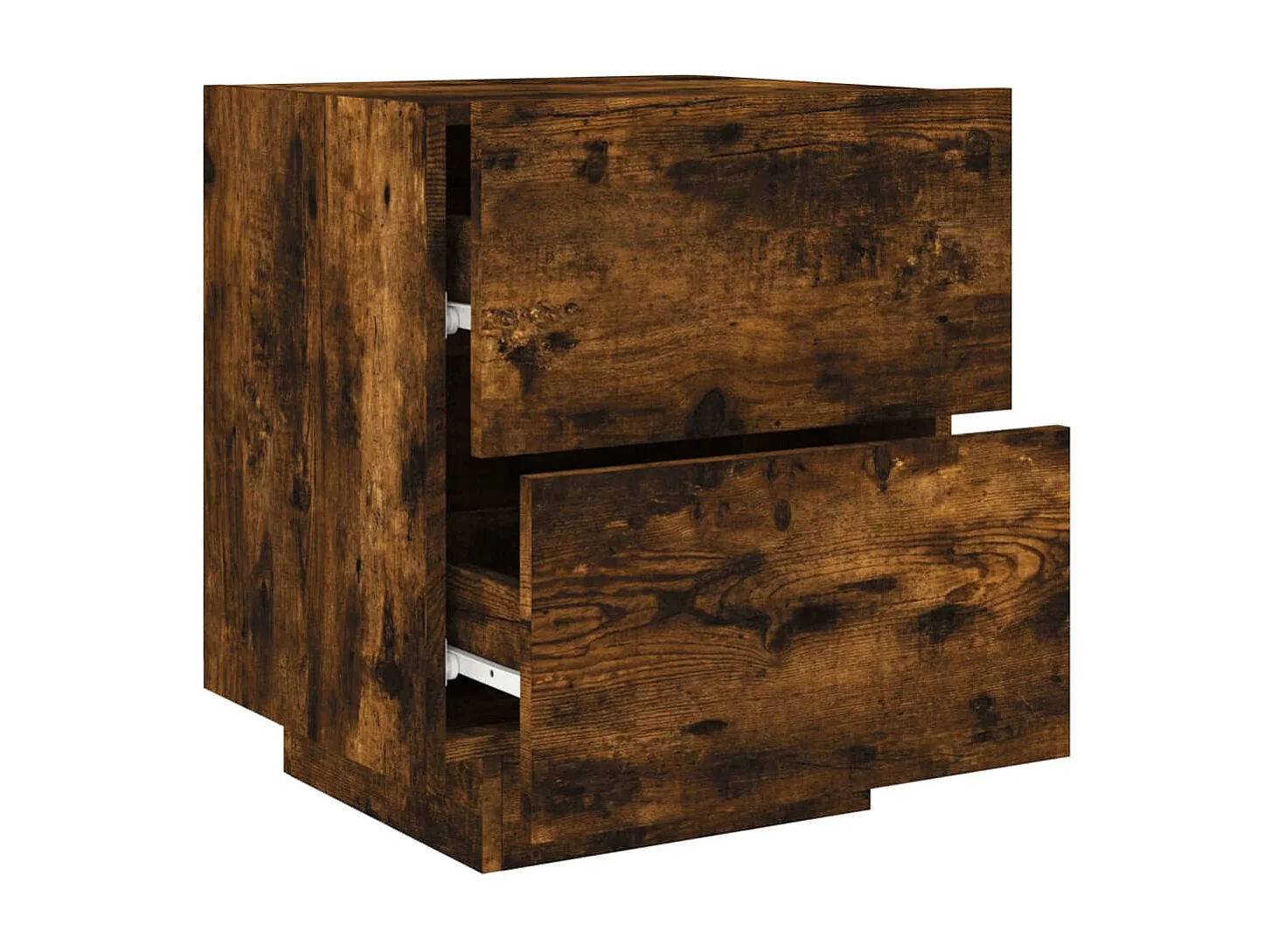 Marit Elise  Armoire de chevet et lumières LED chêne fumé bois d'ingénierie