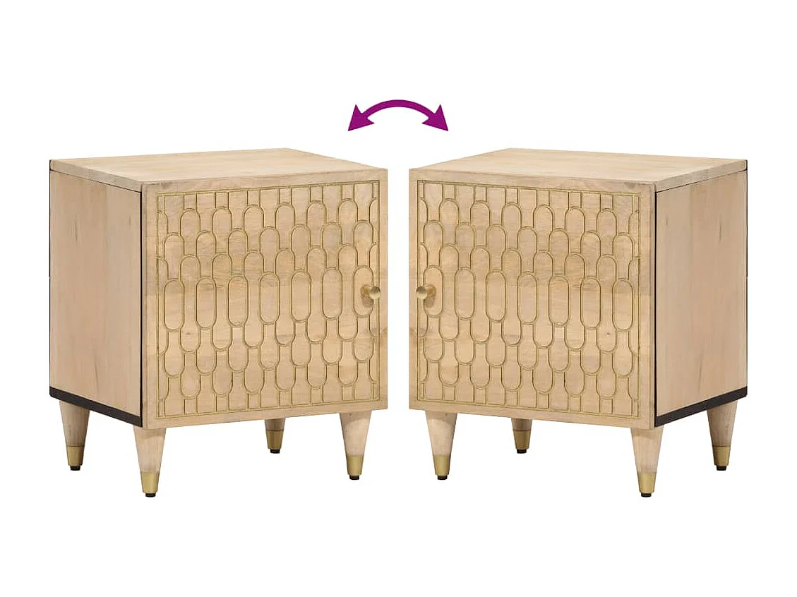 Cylene  Table de chevet 40x33x46 cm Bois de manguier solide