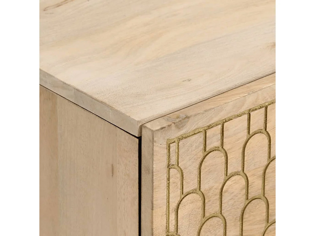 Cylene  Comodino 40x33x46 cm in Legno Massello di Mango