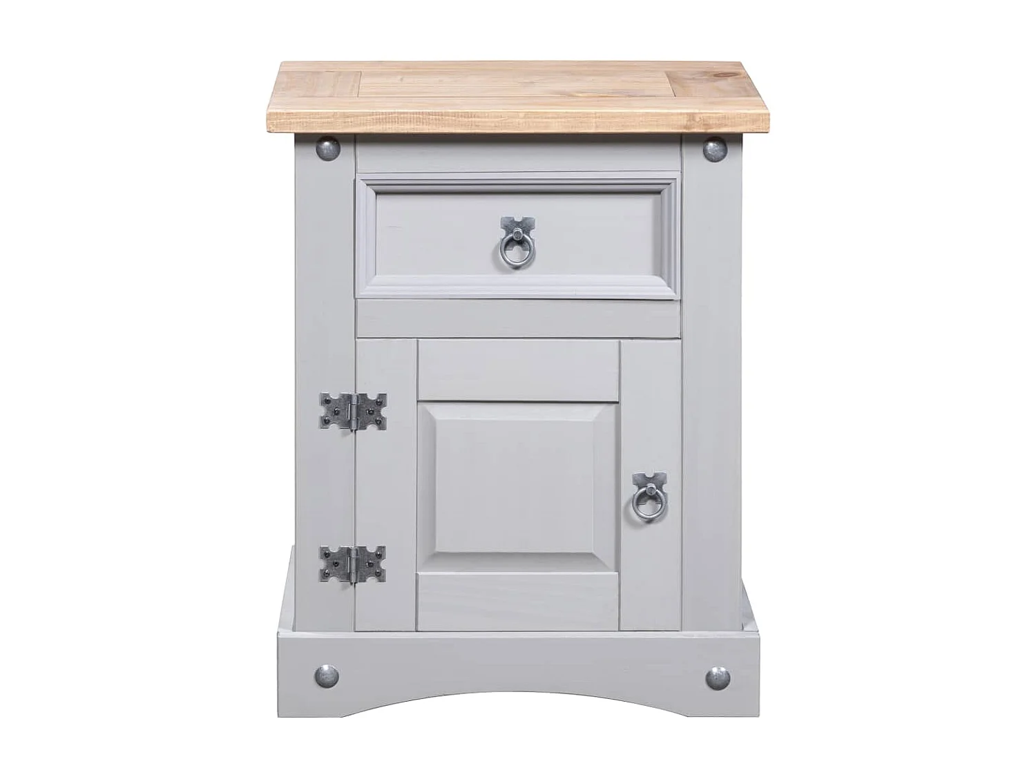 Grindir  Table de chevet Gamme Corona pin mexicain Gris 53x39x67 cm