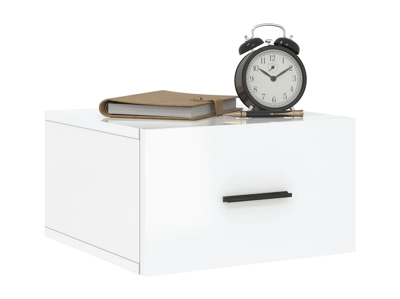 Ulfvin  Tables de chevet murales 2 pcs blanc brillant 35x35x20 cm