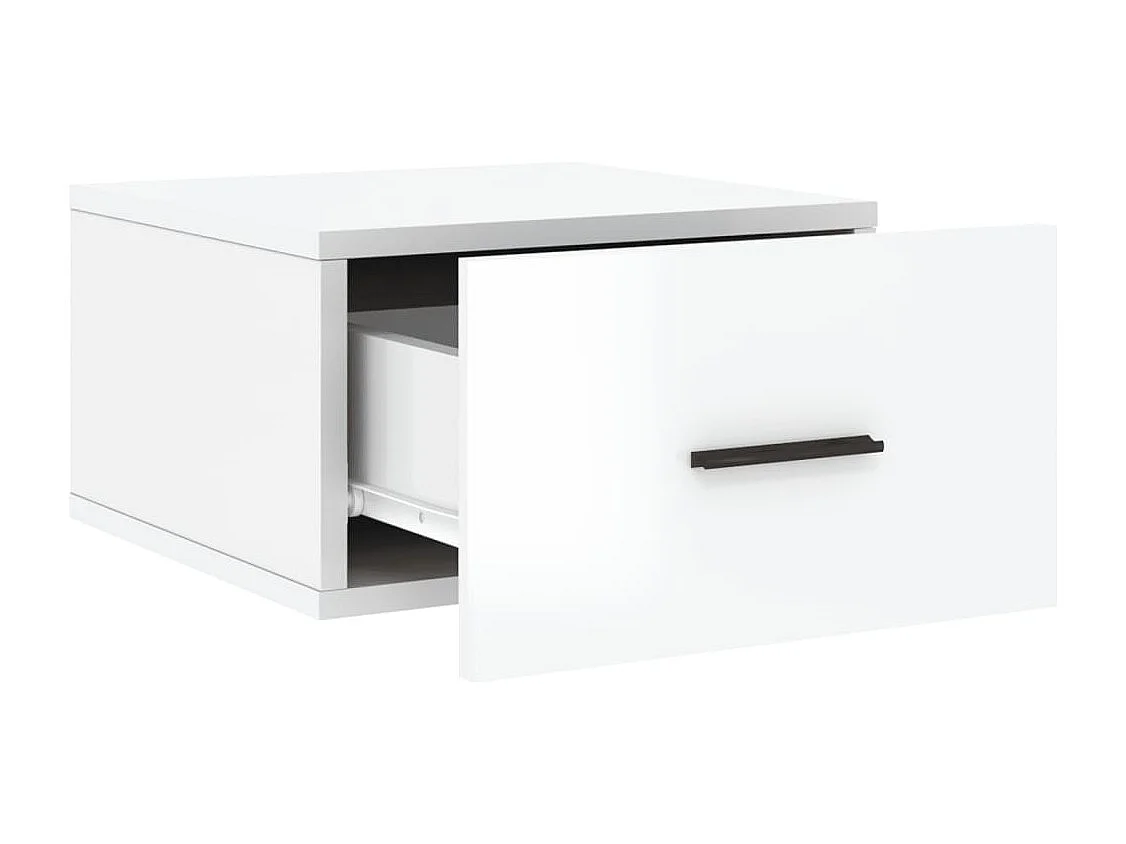 Ulfvin  Tables de chevet murales 2 pcs blanc brillant 35x35x20 cm