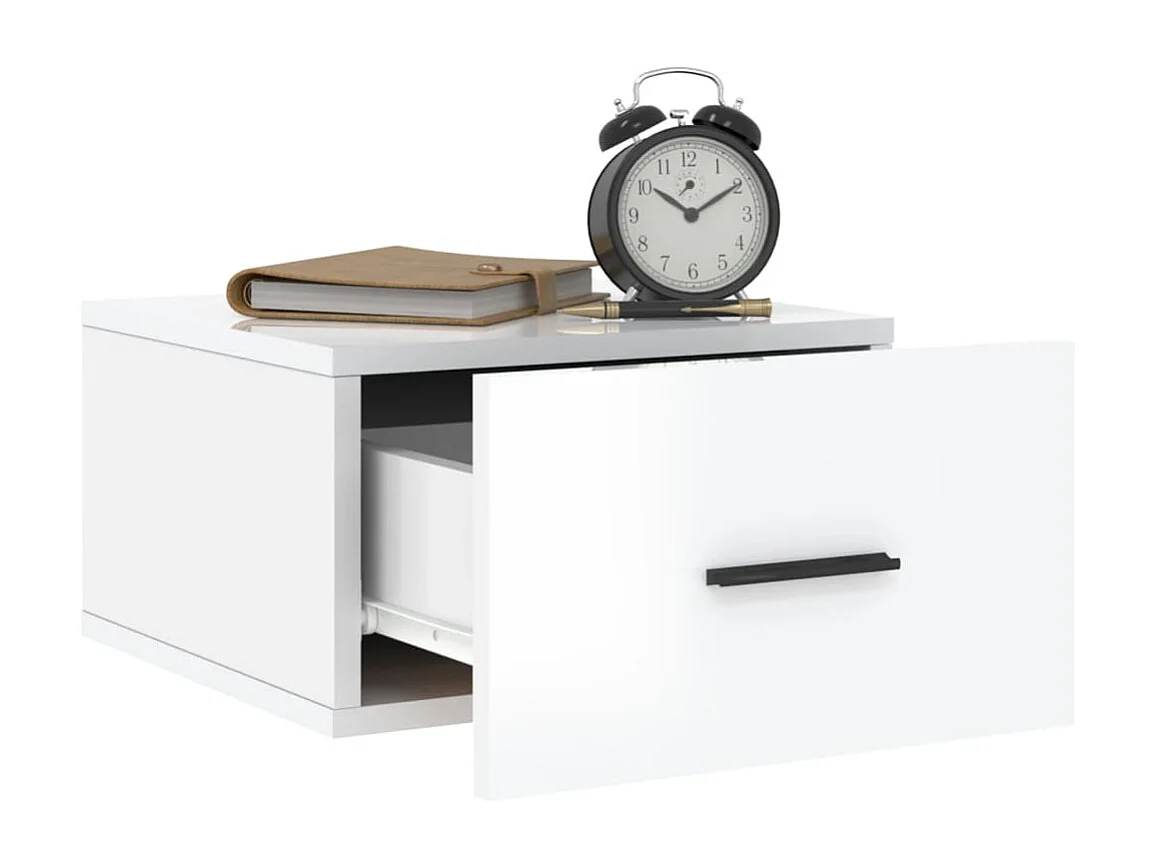 Ulfvin  Comodini a Muro 2 pz Bianco Lucido 35x35x20 cm