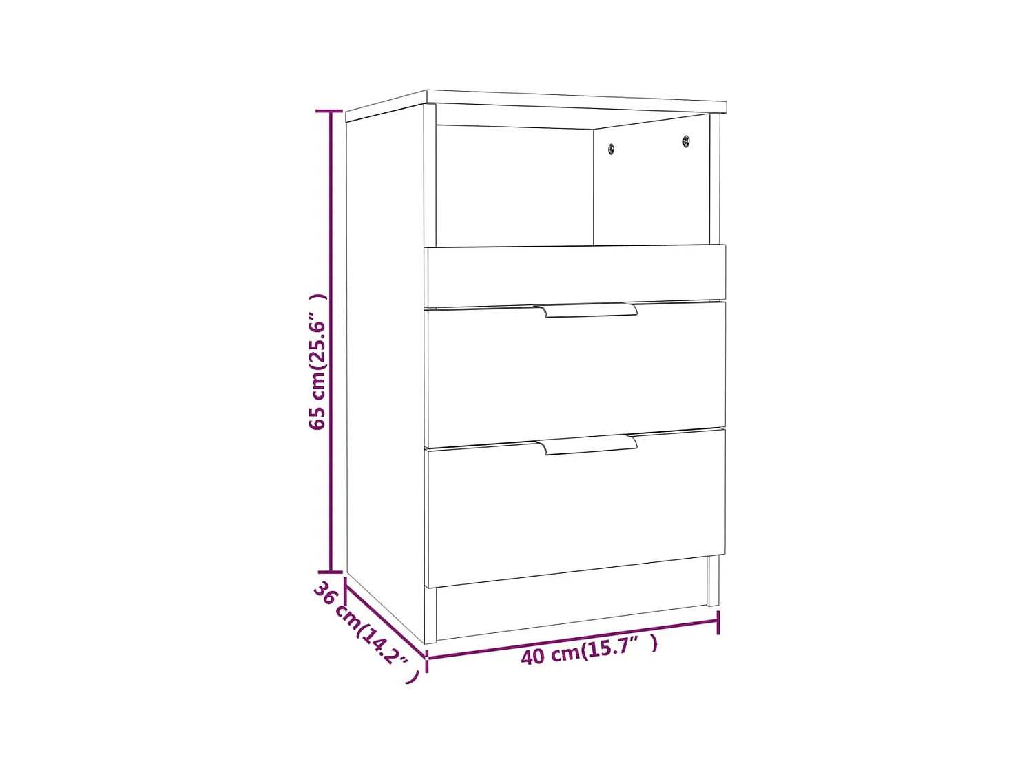 Damien  Table de chevet Sonoma gris Bois d'ingénierie