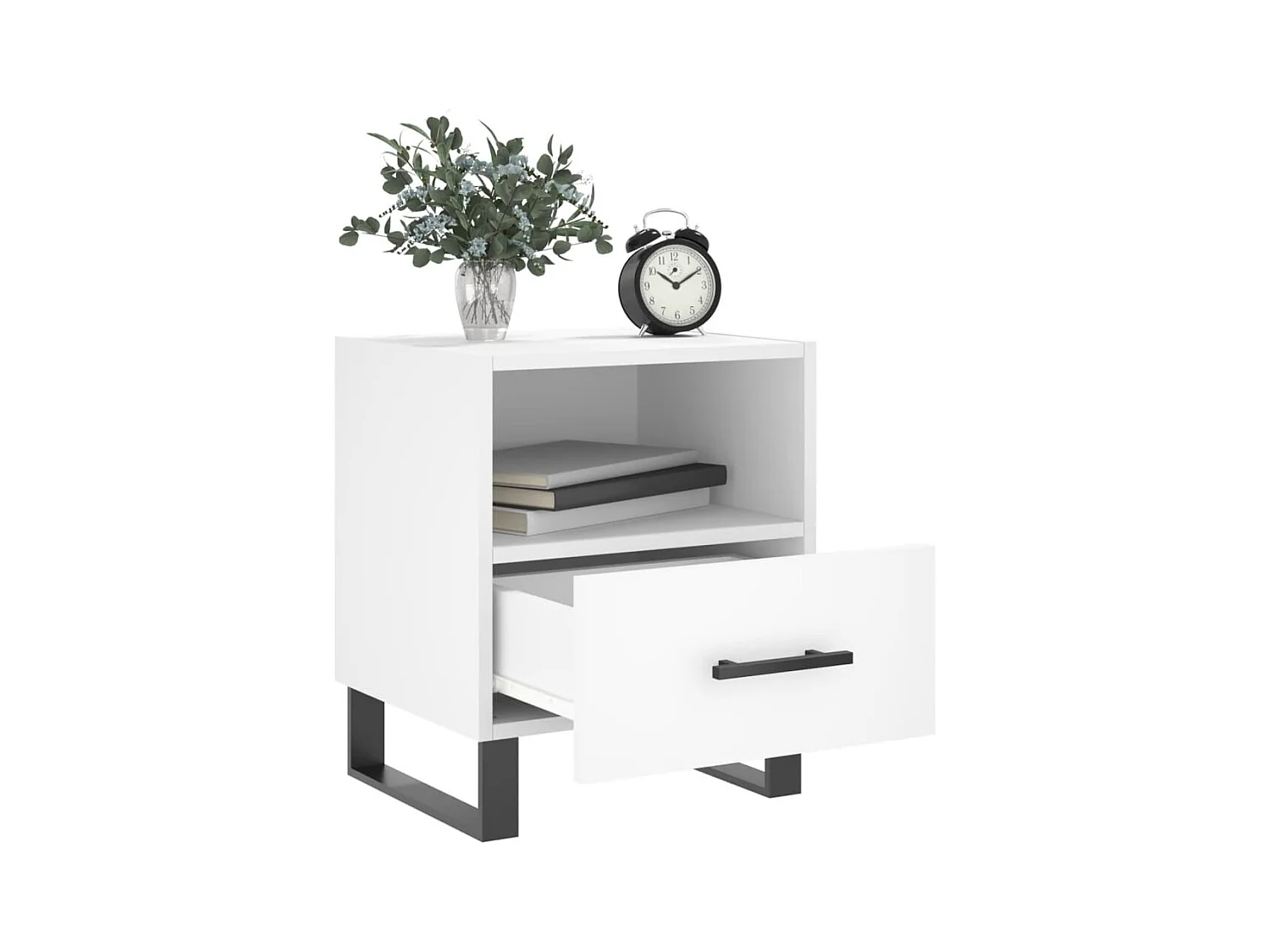 Bruni  Tables de chevet 2 pcs blanc 40x35x47,5 cm bois d’ingénierie