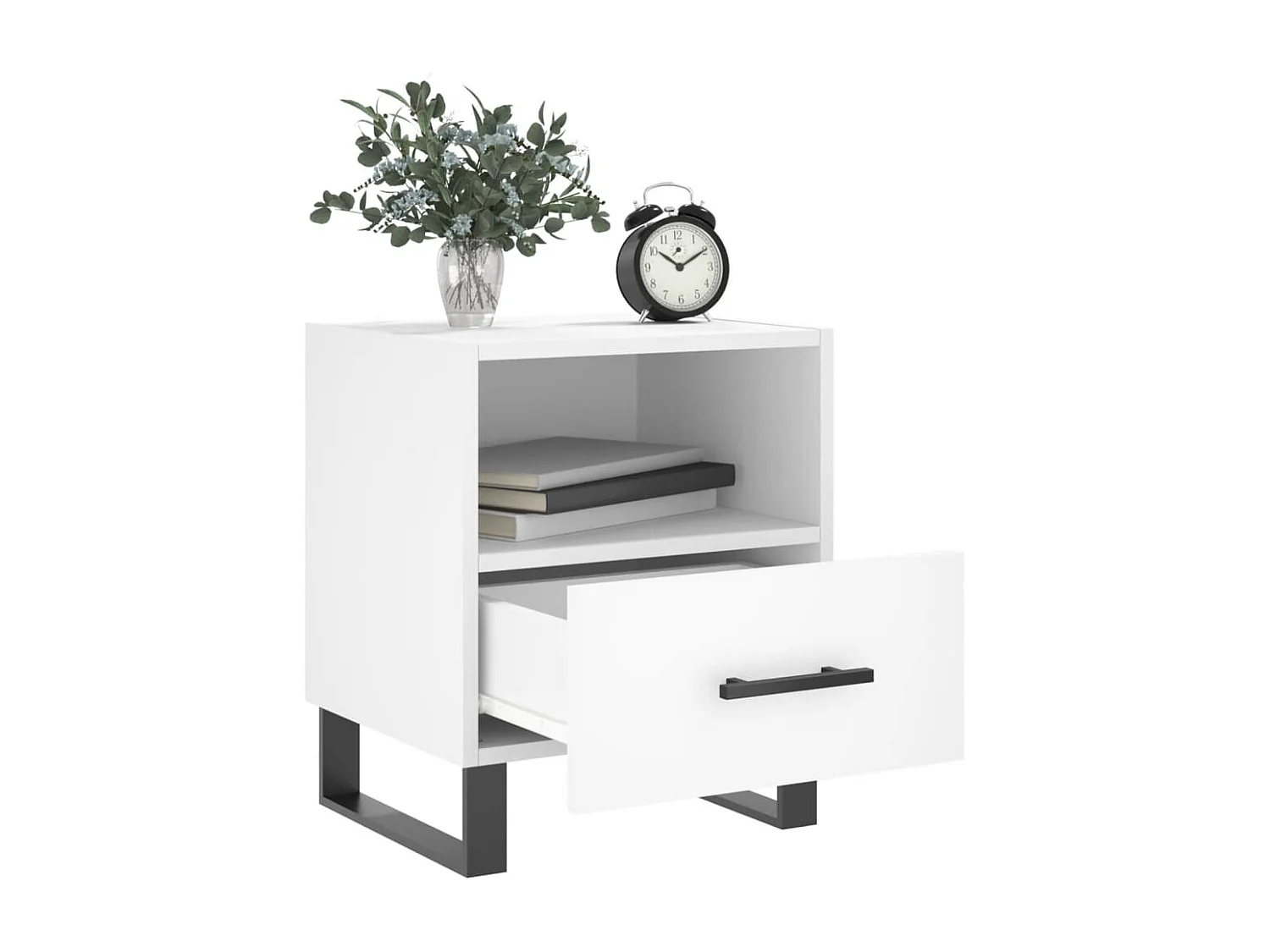 Bruni  Tables de chevet 2 pcs blanc 40x35x47,5 cm bois d’ingénierie