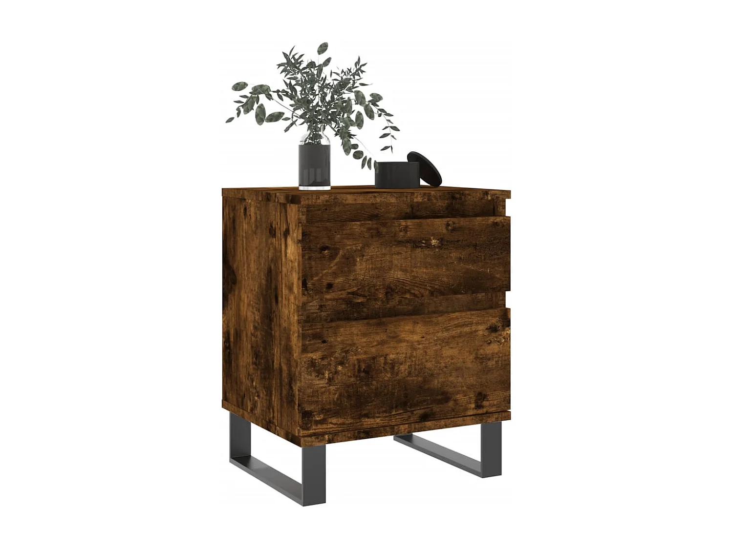 Rinald  Table de chevet chêne fumé 40x35x50 cm bois d’ingénierie