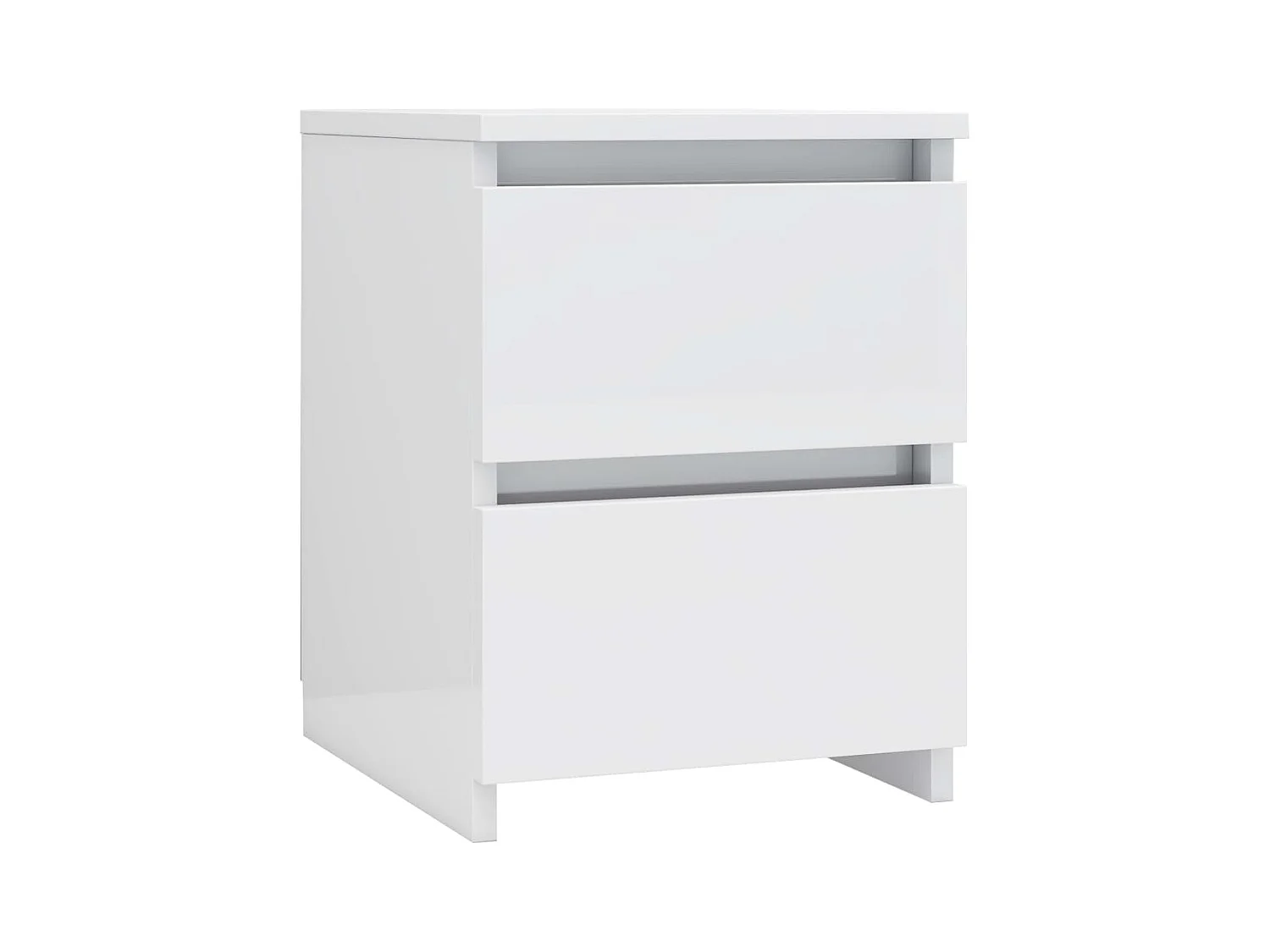 Cruz  Comodino Bianco Lucido 30x30x40 cm in Legno Multistrato