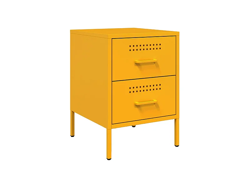 Lucille  Table de chevet jaune moutarde 36x39x50,5 cm acier