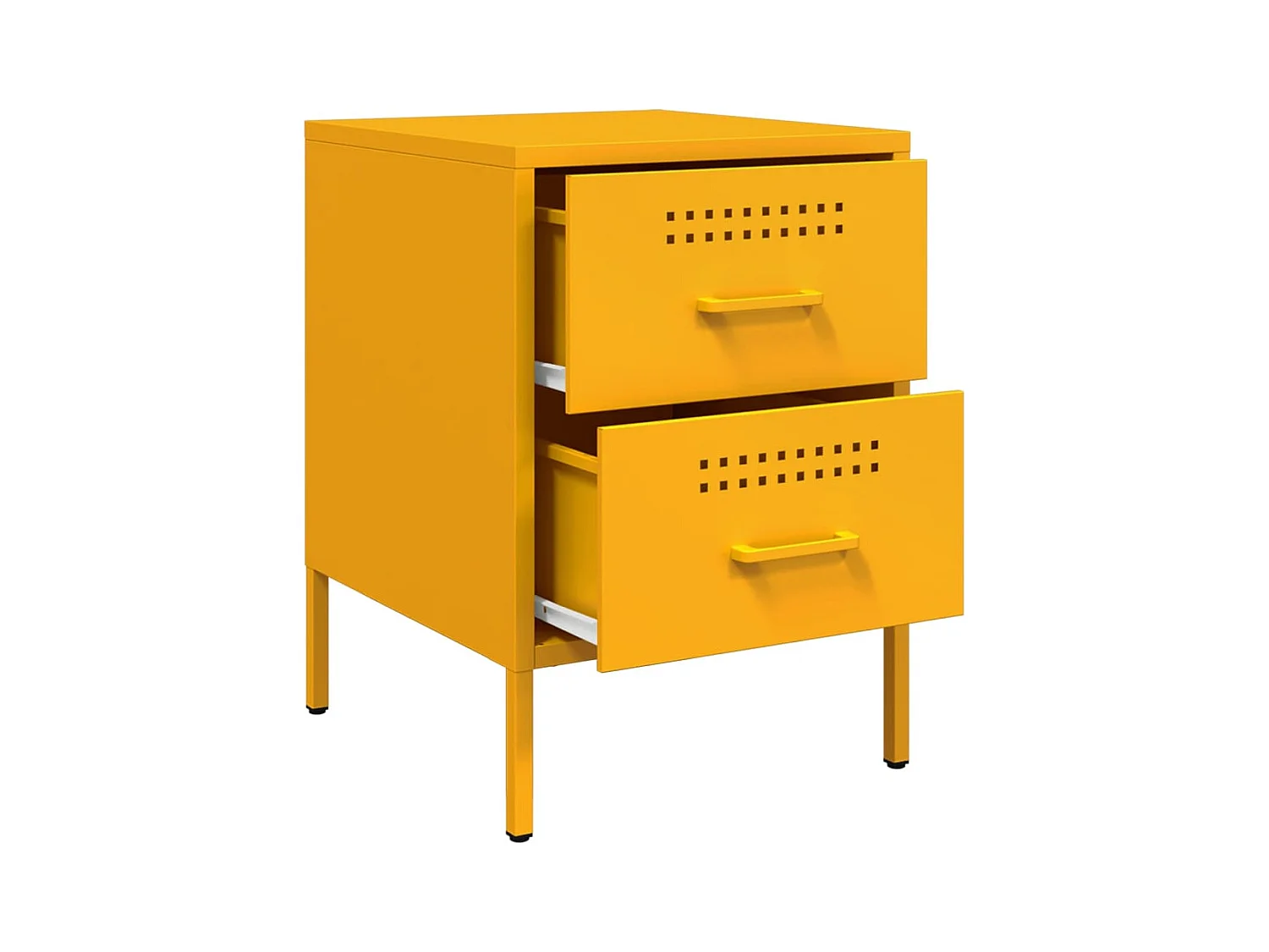 Lucille  Table de chevet jaune moutarde 36x39x50,5 cm acier
