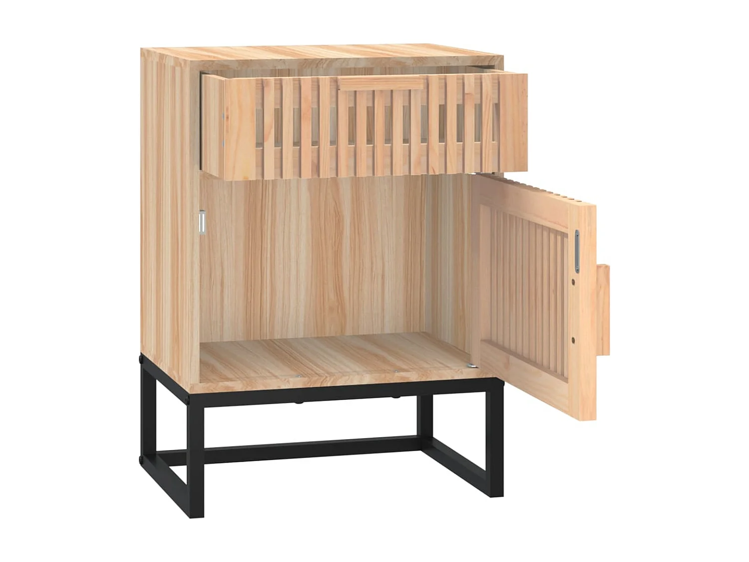 Karla  Tables de chevet 2 pcs 40x30x55,5 cm bois ingénierie et fer