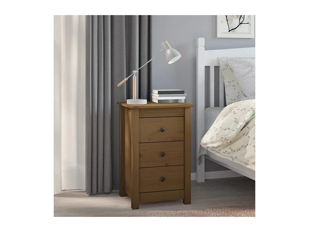 Cynor  Tables de chevet 2 pcs Marron miel 40x35x61,5 cm Pin solide