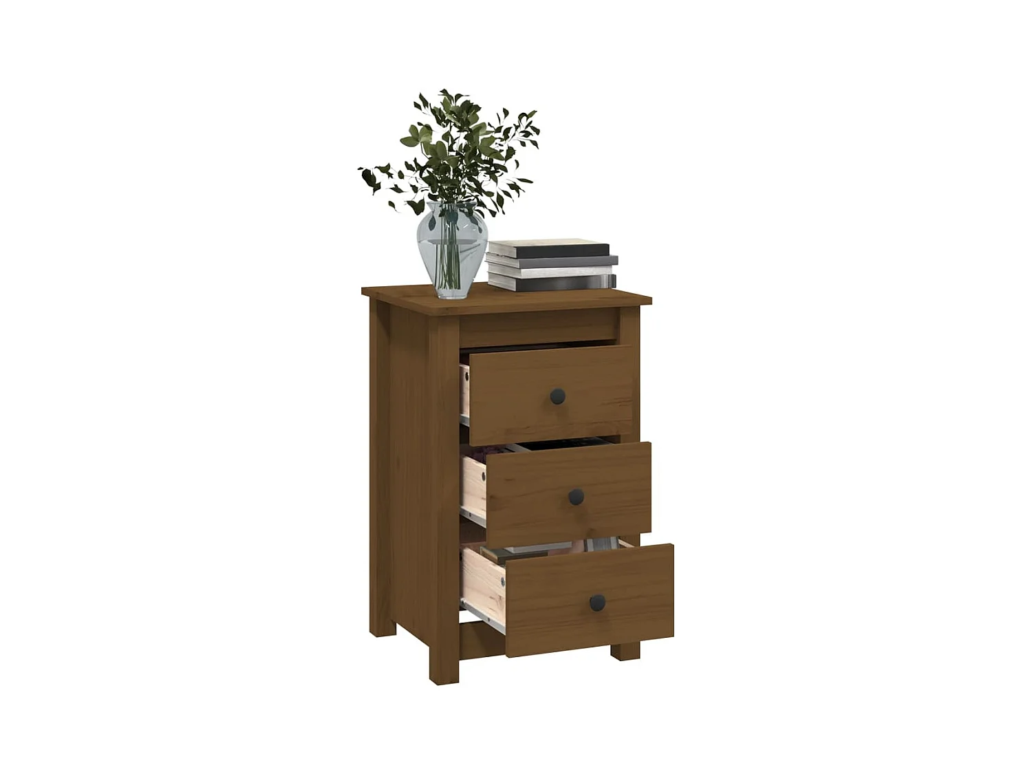 Cynor  Tables de chevet 2 pcs Marron miel 40x35x61,5 cm Pin solide