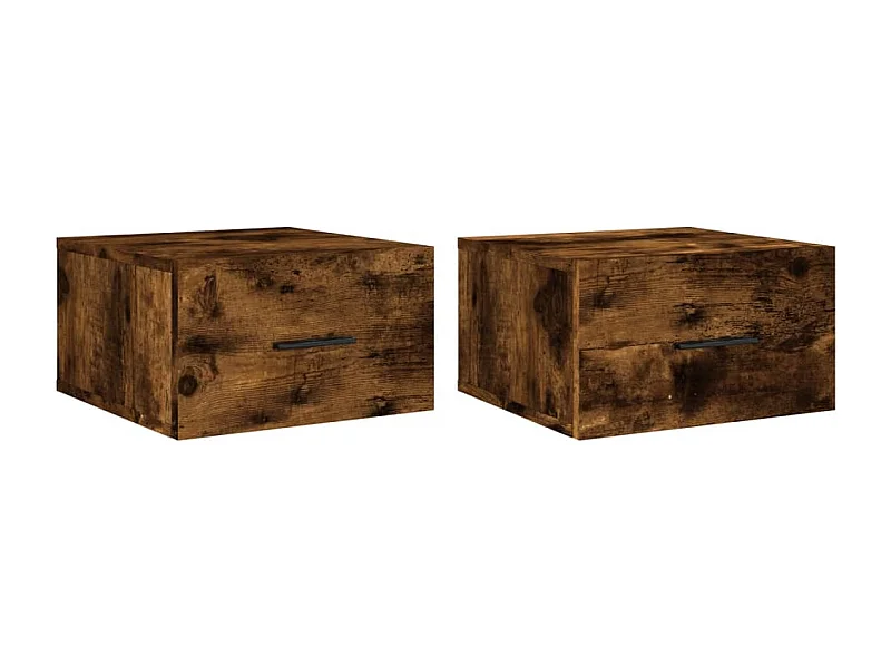 Ulfvin  Tables de chevet murales 2 pcs chêne fumé 35x35x20 cm
