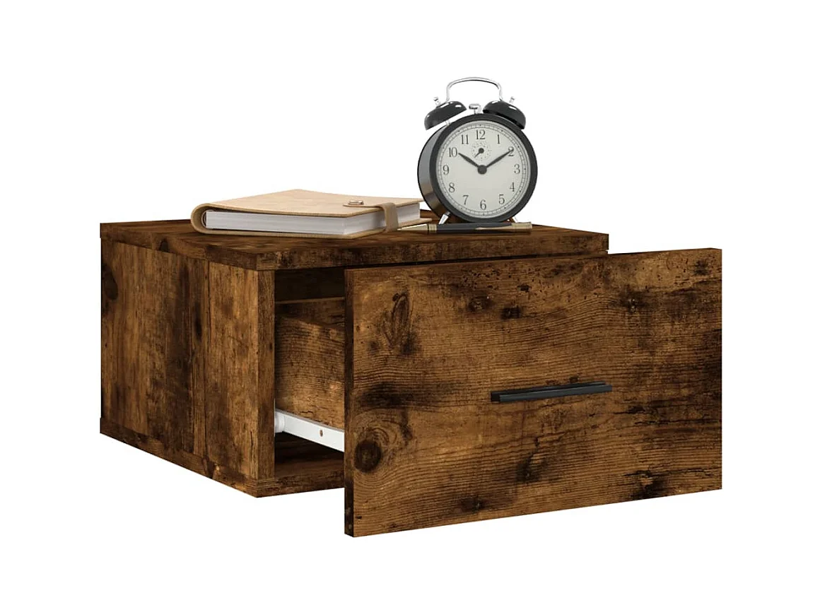 Ulfvin  Tables de chevet murales 2 pcs chêne fumé 35x35x20 cm