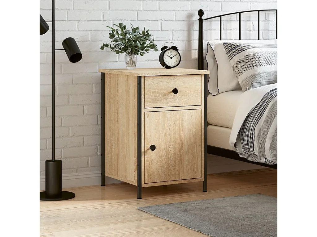 Qardir  Table de chevet chêne sonoma 40x42x60 cm bois d'ingénierie