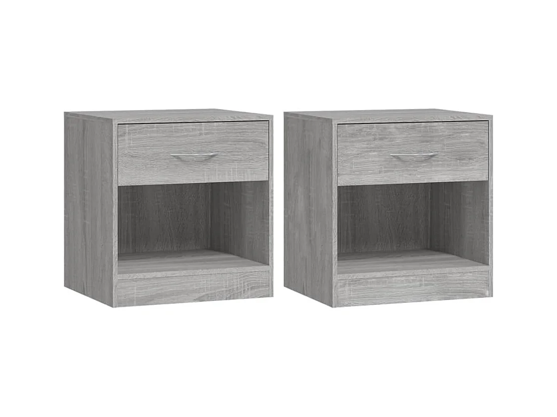 Gralina  Tables de chevet 2 pcs avec tiroir Sonoma gris